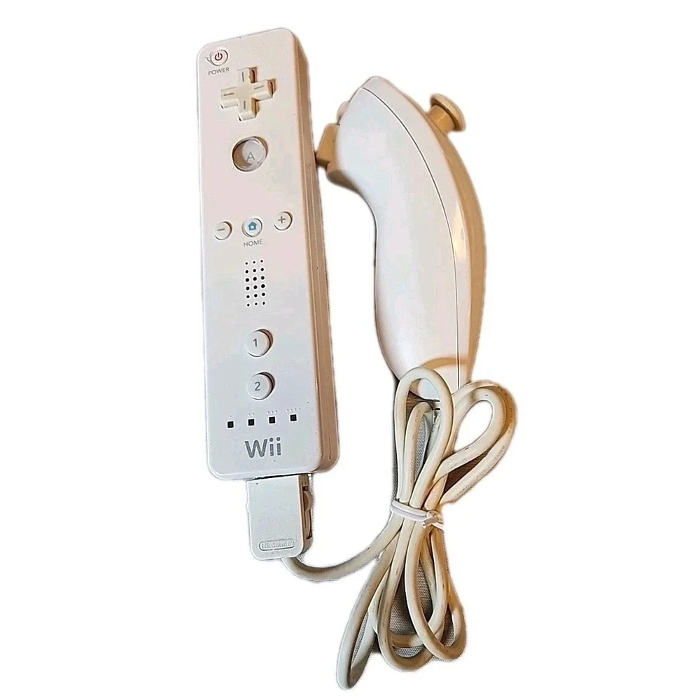 2Pc-Official Nintendo Wii Remote Controller RVL-003 & Nintendo Nunchuck RVL-004